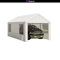 Abri de voiture moderne portable en métal pour l'extérieur avec cadre en acier revêtu de PVC, imperméable et durable pour garage ou usage automobile