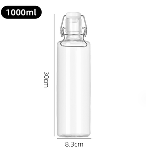 Bouteille en verre transparent de 1000ml avec <span class=keywords><strong>bouchon</strong></span> en céramique et couvercle à clip pivotant 32oz Verre à jus de vin Bouteille d'eau en verre de 600ml pour usage alimentaire - Product Image 2
