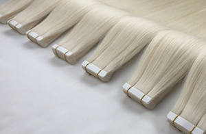 Recarga de color claro alineada con cutícula sin costuras inyectada al por mayor para cinta fina rusa en extensiones de cabello humano virgen ruso - Product Image 2