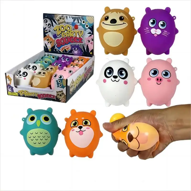2023 tongjia wholesale 60g Squishy Zoo Party qualified squishy fidget toys owl pig panda dog animal toy for kids children