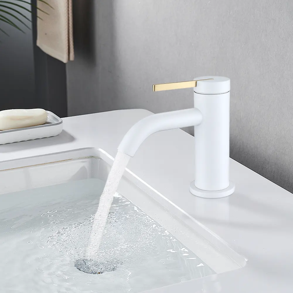Filigran paslanmaz çelik musluk sıcak ve soğuk tek kolu lavabo sıhhi tesisat banyo musluk bataryası lavabo musluk