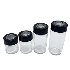 Customize Logo 1oz 1.5oz 2oz 2.5oz Clear Magnifying Glass Jar Child Proof <b>Storage</b> Jar Flower Smell Proof CRC Magnifying Lid - Product Image 3