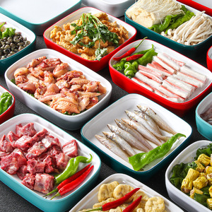Platos de exhibición para cocina abierta, bandejas de melamina para servir en hoteles y restaurantes, platos fríos, color sólido 610 - Product Image 1