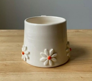 Tazza da Caffè in Ceramica con Logo Personalizzato e <span class=keywords><strong>Margherita</strong></span> 3D in Rilievo, con Confezione Regalo per Caffetterie - Product Image 3