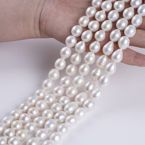 Perlas Naturales al por Mayor, Hebra de Perlas Barrocas de Agua Dulce Naturales Blancas de 9-11 mm para la Fabricación de Joyas - Product Image 3