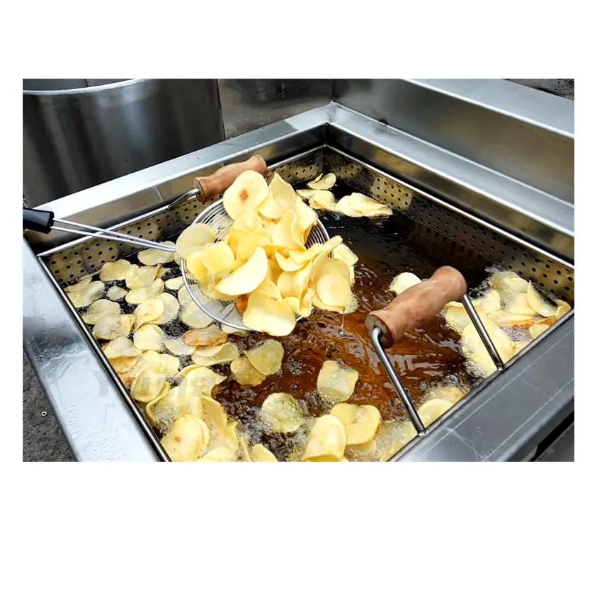 Mesin pembuat keripik kentang singkong Semi otomatis 50kgh Output Frozen kentang goreng jalur produksi