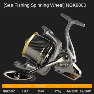 Mulinello da Pesca NGK 8000 in Metallo per Acqua Salata, Mulinello Spinning a Doppia Caricatura per Mano Destra, Rapporto di Trasmissione 5.2:1, Attrezzatura per Pesca alla Carpa - Product Image 6