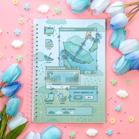 Usine Vente Chaude Double Face Impression kawaii Spirale autocollant livre impression personnalisé livre air autocollant