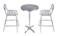 2 chaises et 1 table en aluminium pour jardin extérieur, tables et chaises de café pas chères