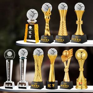 Piala Penghargaan Bola Voli Personalisasi Berlapis Emas Perak dengan Papan Nama Kustom, Medali Turnamen untuk Pemain dan Pelatih - Product Image 1