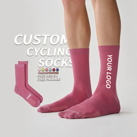 Chaussettes de compression de cyclisme Coolmax unisexes personnalisées, chaussettes de gymnastique, chaussettes d'équipage brodées en jacquard absorbant la sueur et respirantes