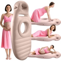 Oreiller de maternité gonflable pour femmes enceintes, en PVC floqué, taille M, soutien complet du corps, trous pour la tête et l'abdomen, portable