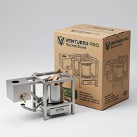 Réchaud à bois portable multifonctionnel avec réservoir d'eau pour la cuisson en camping en plein air