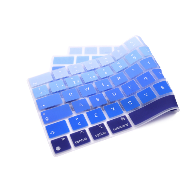 EU Spanish Version Gradient Color Silicone Laptop Keyboard Cover for Macbook Pro 16 A2485(2021) Pro 14 2021(A2442)