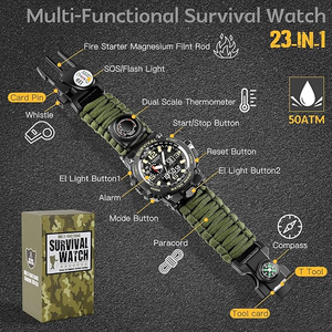 Relojes Tácticos DFS17 Personalizados Resistentes para Hombre, Cuarzo + Digital, 2 Movimientos, en Stock para Venta al Por Mayor, Regalo Promocional - Product Image 3