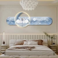 Lumière luxe moderne chambre décoration peinture haut de gamme sentiment cygne chambre fond peinture murale lumière LED murale