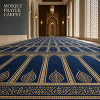 Tapis de prière pour mosquée en laine Saf Lines Mihrab Roll, projet OEM personnalisé, ignifuge pour Masjid