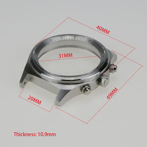 ตัวเรือนนาฬิกาสีดำด้านเคลือบไอพี ขนาด 40 มม. ทำจากสแตนเลสสตีล 316L ใช้ได้กับกลไก <span class=keywords><strong>VK61</strong></span> VK63 VK64 VK67 VK68 กระจกแซฟไฟร์ ฝาหลังแบบขันเกลียว - Product Image 4