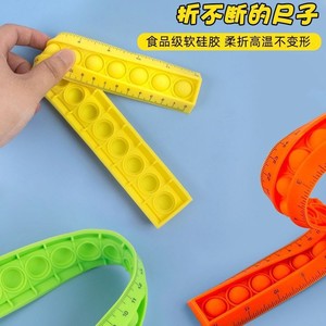 Regla de Silicona con Burbujas Antiestrés de 31.5 cm, Amarilla y Azul, para Niños, Juguetes Matemáticos, Material Escolar, Herramienta para Aliviar el Estrés - Product Image 4