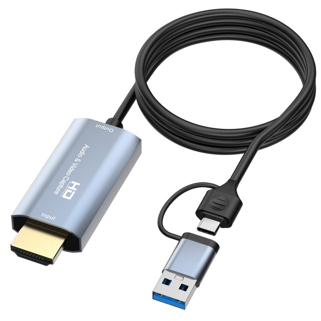 Doonjiey 2-in-1 Gaming Live Stream Recording Capture Card 4K60Hz MP4 with Type C USB-C Interface for Laptops