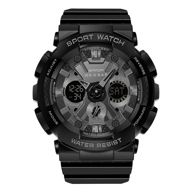 High Quality Resin Sport Analog-Digital Alarm Shockproof Watches Luminous Water Resistant Unisex Digital Watch
