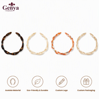 Genya Wholesale Fashion Bandeaux fins personnalisés en acétate pour femmes, faits à la main