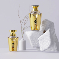 Flacon de parfum carré élégant en verre avec pulvérisateur à pompe, col en aluminium, boîte personnalisée avec logo – Emballage de luxe, impression personnalisable