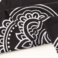 95% Rayon 5% Spandex Knit Menyesuaikan Hitam Paisley Pola Desainer Bayi Rajutan Viscose Jersey Lembut 190gsm untuk Wanita Gaun