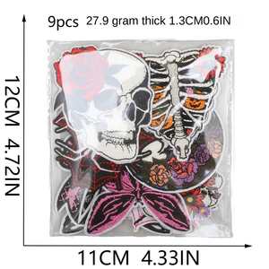 แพทช์รูปโบว์หัวกะโหลกโรแมนติกสีดำลายแมงมุมปักด้วยคอมพิวเตอร์แบบรักษ์โลก ยี่ห้อ Rose's Covenant - Product Image 2