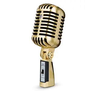 קלאסי רטרו דינמי ווקאלי מיקרופון בציר סגנון מיקרופון אוניברסלי Stand עבור לחיות ההופעה קריוקי סטודיו שיא