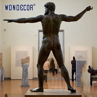 Grande sculpture moderne en métal, style romain grec, statue de Zeus en bronze