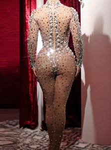 Nouvelle <span class=keywords><strong>combinaison</strong></span> de gaze sexy transfrontalière avec perle en strass pour la performance de la salle de bal Discothèque Club Party Bar - Product Image 3