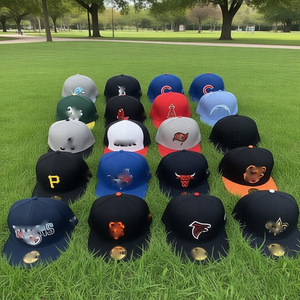 Cappelli da Uomo Personalizzati Blu Royal con Patch Laterale e Visiera Piatta, Autentici Cappellini Sportivi da Campo, Berretti Aderenti - Product Image 2