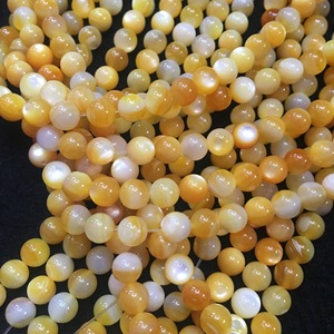 Frische Natürliche Gelbe Muschelknopf-Perlen Gelbe Perlenperlen Großhandel DIY - Product Image 3