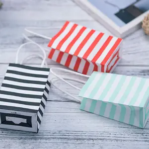 Hot Stripes Wedding Favours Quà Tặng Bao Bì Túi Giấy Màu Đen Với Xử Lý