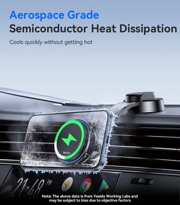 Yesido semi-conducteur refroidissement double éclairage ambiant 15W charge rapide chargeur <span class=keywords><strong>sans</strong></span> <span class=keywords><strong>fil</strong></span> <span class=keywords><strong>support</strong></span> de téléphone de <span class=keywords><strong>voiture</strong></span> C311 - Product Image 4