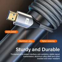 Câble audio HDTV 8K HDR 48 Gbit/s haute vitesse mâle-mâle en cuivre étamé avec gaine en PVC pour home cinéma, lecteur DVD, téléviseur, moniteur, projecteur