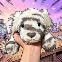 Boneka Sacha Snow Tiger Super Lembut Gaya JC Inggris 25cm, Isi Kapas PP, Berbobot, Dapat Dicuci, Pereda Stres, Dekorasi Rumah & Kantor, Hadiah Ulang Tahun
