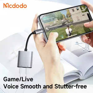 Mcdodo 556สเตอริโอ2 in 1อะแดปเตอร์เสียงตัวแยกหูฟังสำหรับ iPhone ระบบไฟคู่เสียง + ค่าใช้จ่าย + โทร + ควบคุมแบบใช้สาย