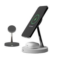 Chargeur sans fil 2 en 1 Support de téléphone portable Support 15W Power Bank Station pour iphone 15 14 13 Pro Max Logo personnalisé 2024 Nouvelle tendance