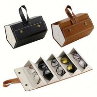 Nouveauté 2021, étui à lunettes pliable en cuir PU à 2/3/4/5/6 emplacements, boîte de rangement pour lunettes de soleil