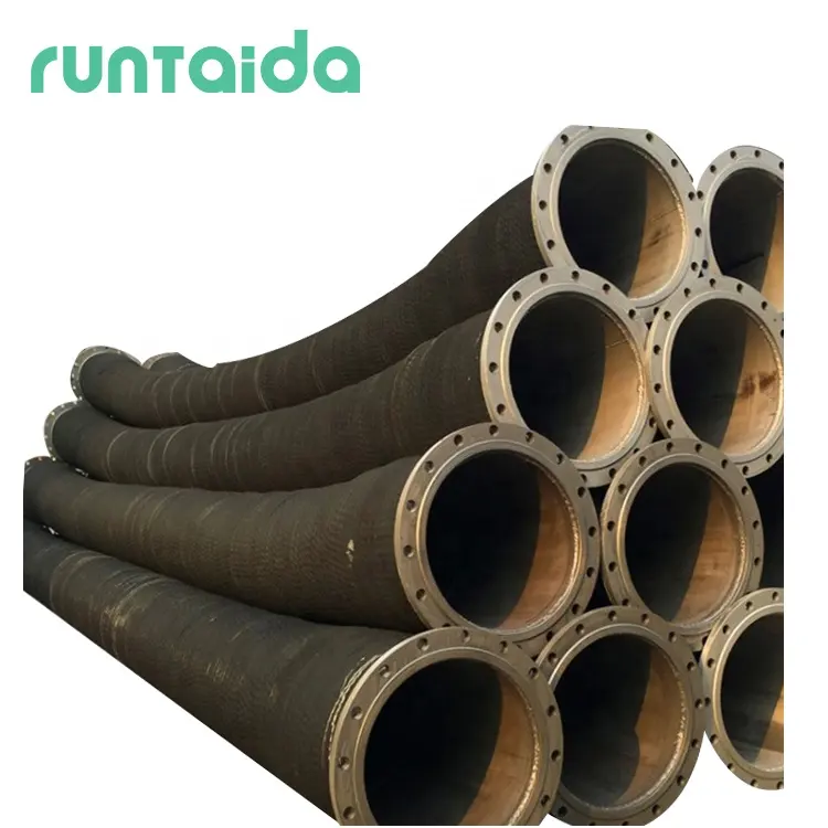 16inch Flexible large diameter wear resistance braided mud dredging rubber hose with flange