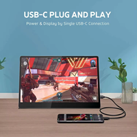 Moniteur portable tactile 16 pouces 1080P USB-C pour double écran HD, compatible Mac, Windows, iPad, extension d'écran pour ordinateur portable, support intégré