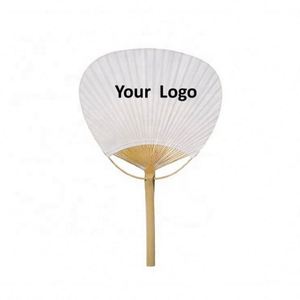Abanico de Papel Personalizado con Impresión de Logotipo, Abanico de Bambú y Papel Natural para Bodas - Product Image 1