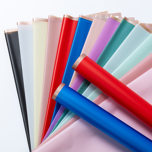 Papier d'Emballage pour Fleurs Coréen Translucide en Gros d'Usine avec Bordure à Liseré Doré, Papier PE Spécial Imperméable pour Bouquet Floral - Product Image 2