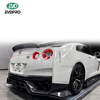 DIFFUSEUR ARRIÈRE EN FIBRE DE CARBONE AVEC LUMIÈRE POUR 2017-2021 NISSAN GTR R35 DIFFUSEUR ARRIÈRE DE VOILES NOIRES STYLE