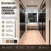 Dressing moderne de luxe avec porte en verre à cadre en aluminium et solution de rangement personnalisée pour projets d'aménagement intérieur de villas