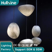 Lustre moderne et créatif en marbre Hullxine, design ligne de pêche, garantie 3 ans, LED, angle de faisceau 360°, intensité variable pour escaliers