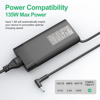 Adaptor Daya Grosir untuk HP Pavilion Omen ZBook Workstation Notebook 135W 19.5V 6.92A Adaptor Charger Laptop HP 4.5*3.0mm