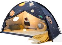 Tente de lit galaxie spatiale pour enfants, avec 9 planètes, facile à installer, tente intérieure pour garçons et filles